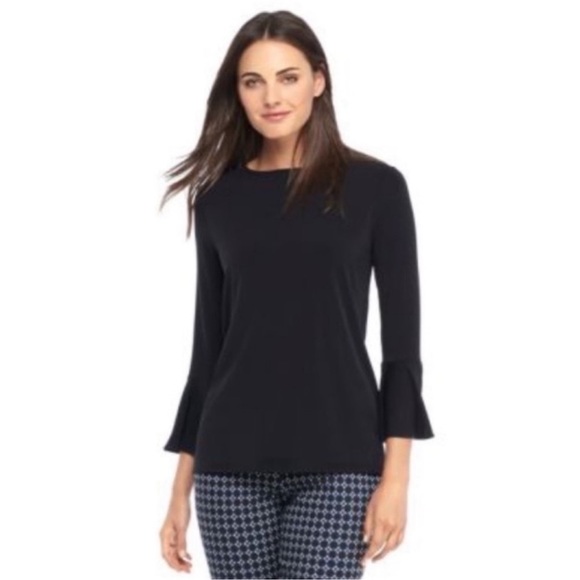 The Limited Black 3/4 Sleeve Top with Back Tie Detail Size Medium - Picture 1 of 9